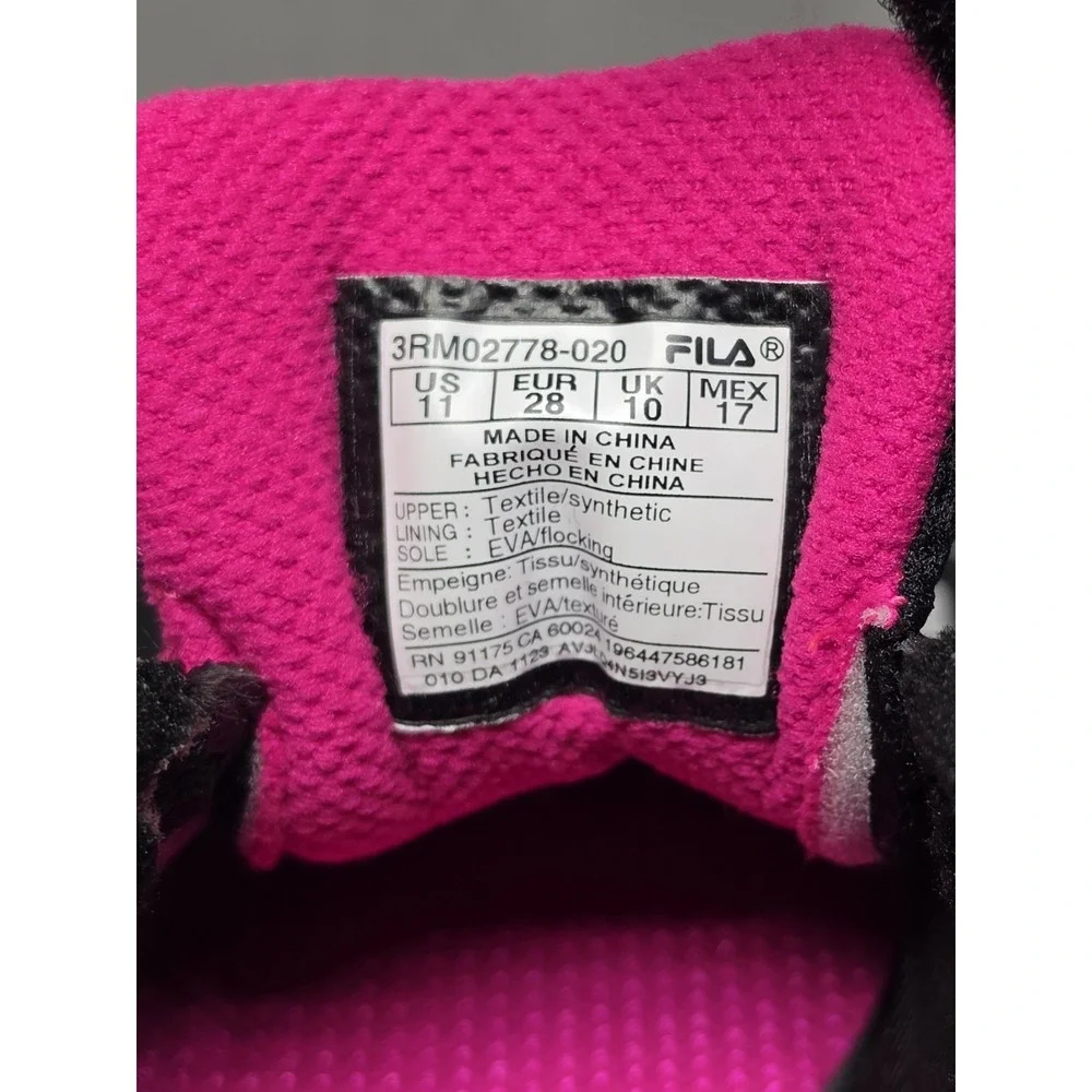 FILA Primo-Forza Strap, Kids, Black, Size 11, New